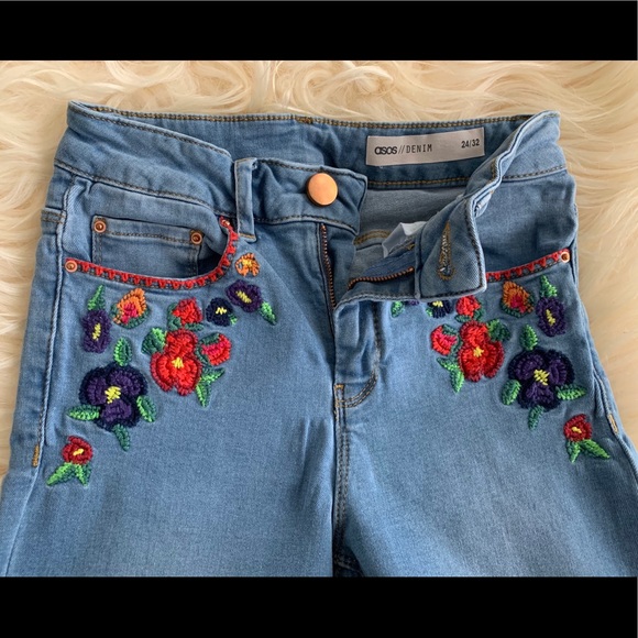ASOS Floral Embroidered Stretch Skinny Jean 24 - Picture 5 of 7